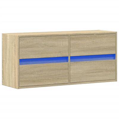 vidaXL TV-Wandschrank mit LED-Beleuchtung Sonoma-Eiche 100x31x45 cm