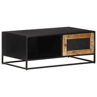 vidaXL Couchtisch 90x50x35 cm Raues Mangoholz