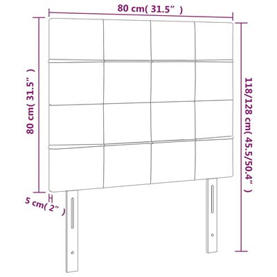 vidaXL LED Kopfteil Hellgrau 80x5x118/128 cm Stoff