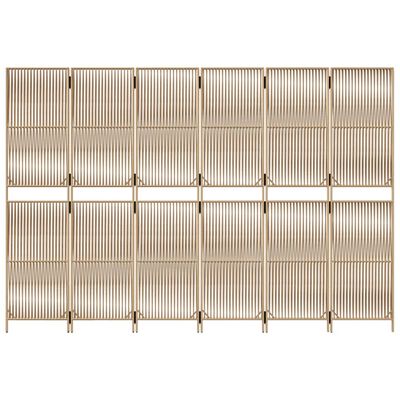 vidaXL Paravent 6-tlg. Beige Poly Rattan