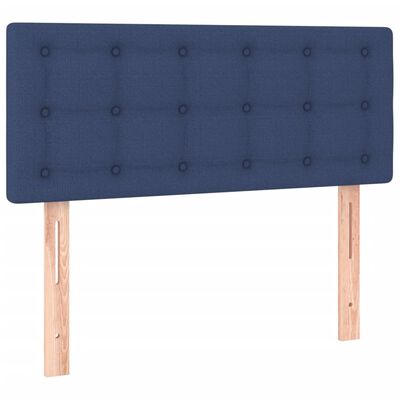 vidaXL Boxspringbett mit Matratze & LED Blau 120x190 cm Stoff