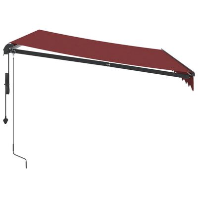 vidaXL Markise Automatisch mit LEDs Weinrot 300x250 cm