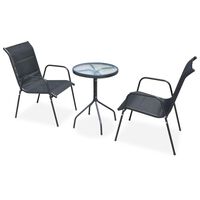 vidaXL 3-tlg. Bistro-Set Stahl Schwarz