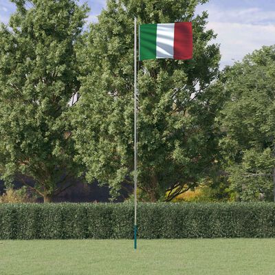 vidaXL Flagge Italiens mit Mast 6,23 m Aluminium