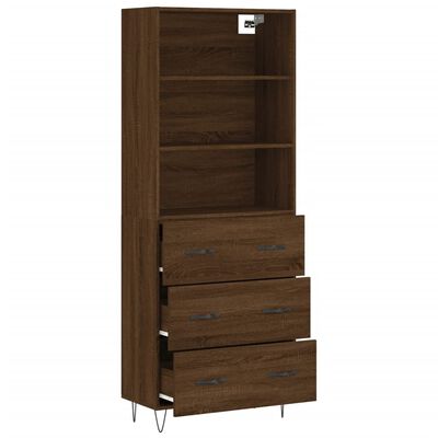 vidaXL Highboard Braun Eichen-Optik 69,5x34x180 cm Holzwerkstoff