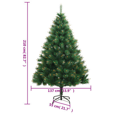 vidaXL Künstlicher Weihnachtsbaum Klappbar mit Ständer 210 cm