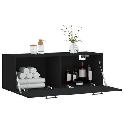 vidaXL Wandschrank Schwarz 100x36,5x35 cm Holzwerkstoff