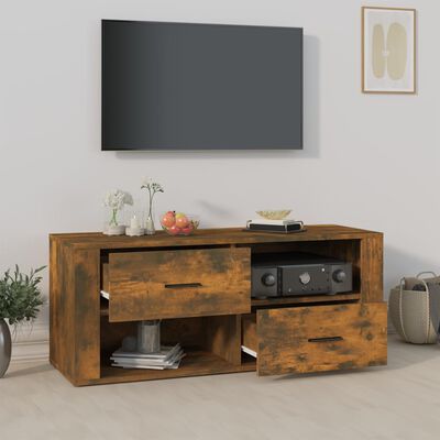 vidaXL TV-Schrank Räuchereiche 100x35x40 cm Holzwerkstoff