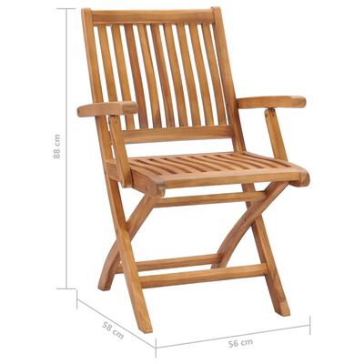 vidaXL Klappbare Gartenstühle 6 Stk. Massivholz Teak