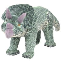 vidaXL Plüschtier Triceratops Stehend Plüsch Grün XXL