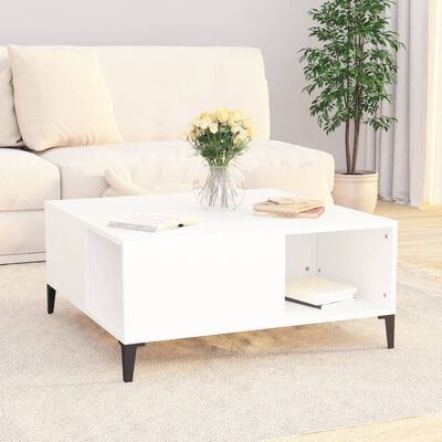 vidaXL Couchtisch Weiß 80x80x36,5 cm Holzwerkstoff