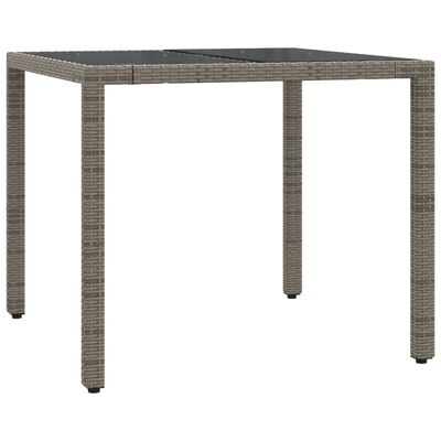 vidaXL 5-tlg. Garten-Essgruppe mit Kissen Grau Poly Rattan