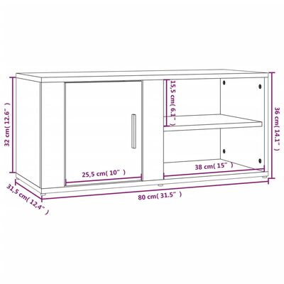 vidaXL TV-Schränke 2 Stk. Sonoma-Eiche 80x31,5x36 cm Holzwerkstoff