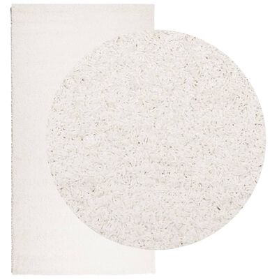 vidaXL Teppich Shaggy Hochflor Modern Creme 80x150 cm