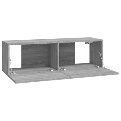 vidaXL TV-Wandschränke 2 Stk. Grau Sonoma 100x30x30 cm Holzwerkstoff