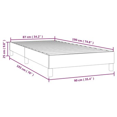 vidaXL Bettgestell Cappuccino-Braun 90x190 cm Kunstleder