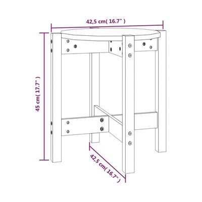 vidaXL Couchtisch Ø 42,5x45 cm Massivholz Kiefer