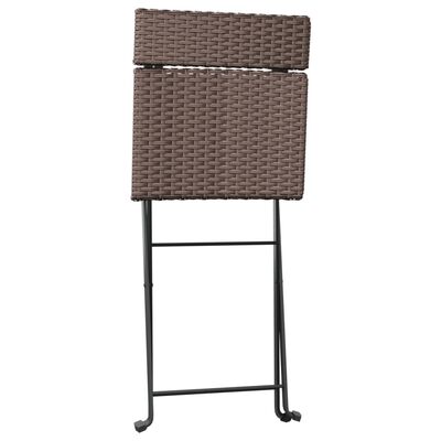 vidaXL 3-tlg. Bistro-Set Klappbar Braun Poly Rattan