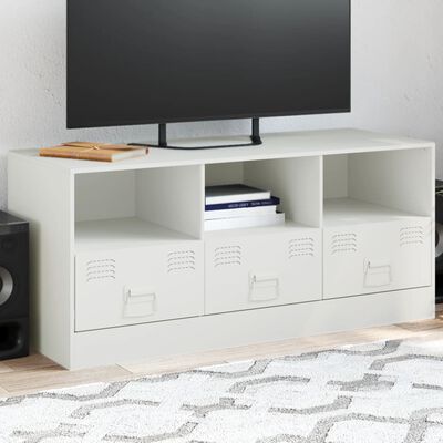 vidaXL TV-Schrank Weiß 99x39x44 cm Stahl