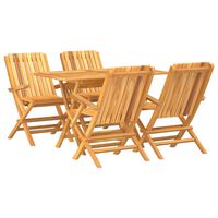 vidaXL 5-tlg. Garten-Essgruppe Massivholz Teak