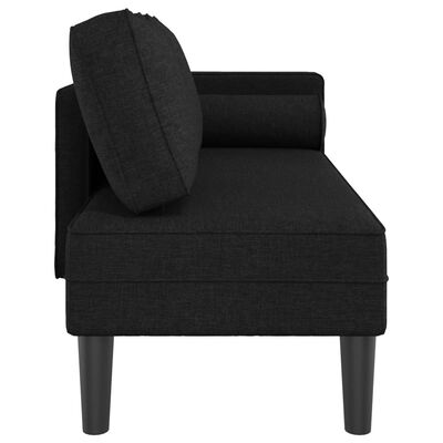 vidaXL Chaiselongue mit Kissen Schwarz Stoff