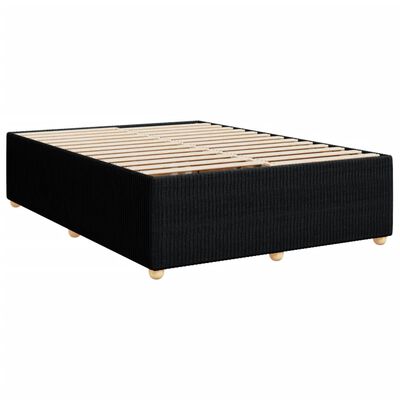 vidaXL Boxspringbett mit Matratze Schwarz 140x200 cm Stoff