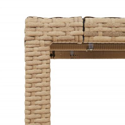 vidaXL Gartentisch mit Glasplatte Beige 150x90x75 cm Poly Rattan