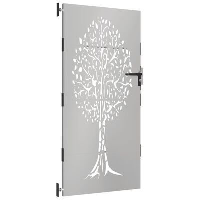 vidaXL Gartentor 85x200 cm Cortenstahl Baum-Design