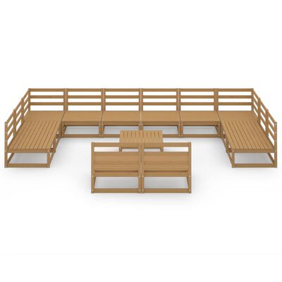 vidaXL 13-tlg. Garten-Lounge-Set Massivholz Kiefer