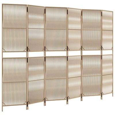 vidaXL Paravent 6-tlg. Beige Poly Rattan