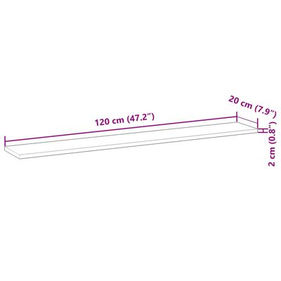 vidaXL Schweberegale 3 Stk. 120x20x2 cm Massivholz Akazie Unbehandelt