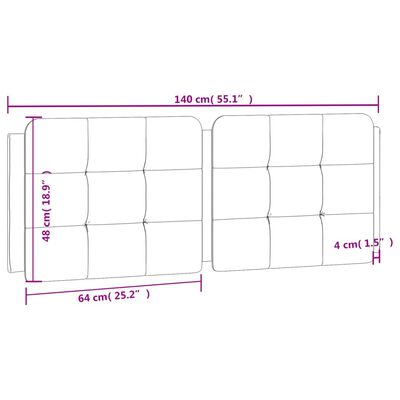 vidaXL Kopfteil-Kissen Grau 140 cm Kunstleder