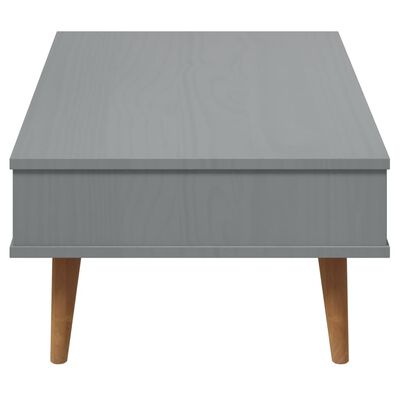 vidaXL Couchtisch MOLDE Grau 100x55x31 cm Massivholz Kiefer