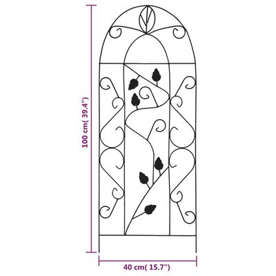 vidaXL Rankgitter 3 Stk. Schwarz 40×100 cm Eisen