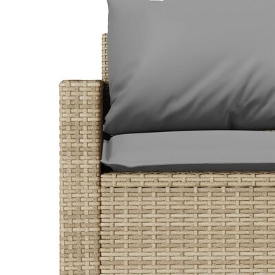 vidaXL 2-tlg. Garten-Essgruppe mit Kissen Beige Poly Rattan