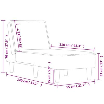 vidaXL Chaiselongue Dunkelgrün Samt