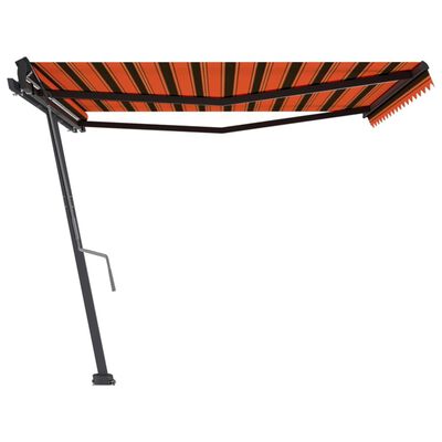 vidaXL Standmarkise Manuell Einziehbar 450x350 cm Orange/Braun