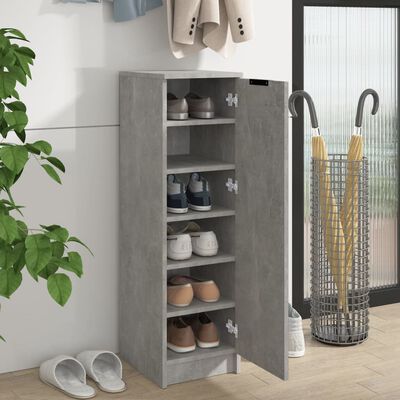 vidaXL Schuhschrank Betongrau 30x35x100 cm Holzwerkstoff