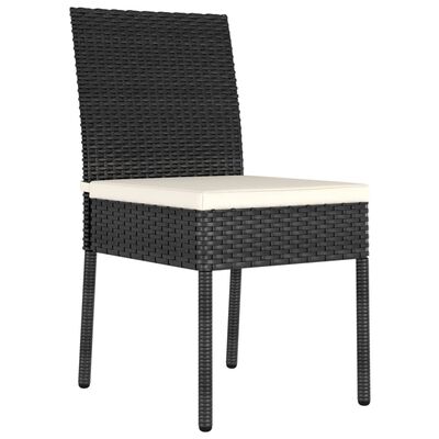 vidaXL 3-tlg. Garten-Essgruppe Poly Rattan Schwarz