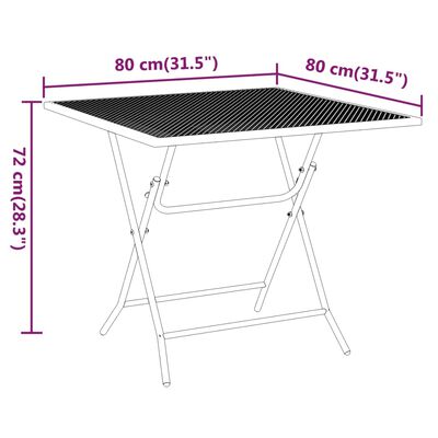 vidaXL 3-tlg. Garten-Essgruppe Streckmetall Anthrazit