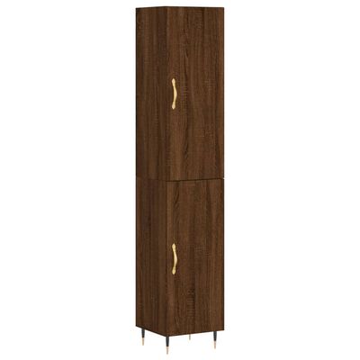 vidaXL Highboard Braun Eichen-Optik 34,5x34x180 cm Holzwerkstoff