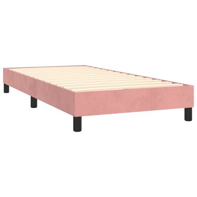 vidaXL Boxspringbett mit Matratze & LED Rosa 100x200 cm Samt