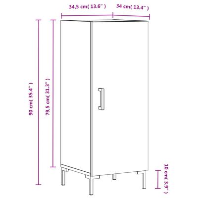 vidaXL Sideboard Räuchereiche 34,5x34x90 cm Holzwerkstoff