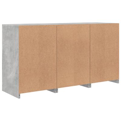 vidaXL Sideboard mit LED-Leuchten Betongrau 123x37x67 cm