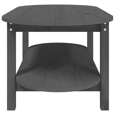 vidaXL Couchtisch Grau 110x55x45 cm Massivholz Kiefer