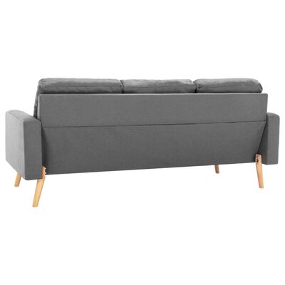 vidaXL 3-Sitzer-Sofa Hellgrau Stoff