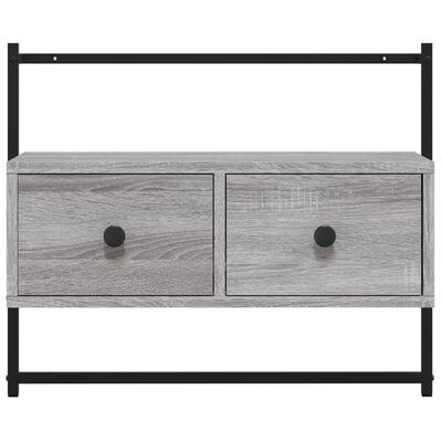 vidaXL TV-Wandschrank Grau Sonoma 60,5x30x51 cm Holzwerkstoff