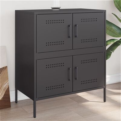 vidaXL Sideboard Schwarz 68x39x79 cm Stahl