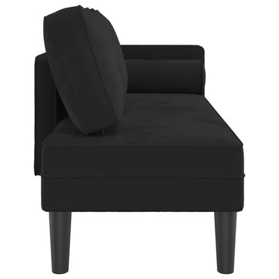 vidaXL Chaiselongue mit Kissen Schwarz Samt