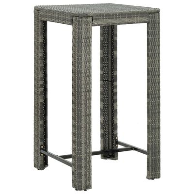 vidaXL 3-tlg. Gartenbar-Set Grau Poly Rattan & Massivholz Akazie